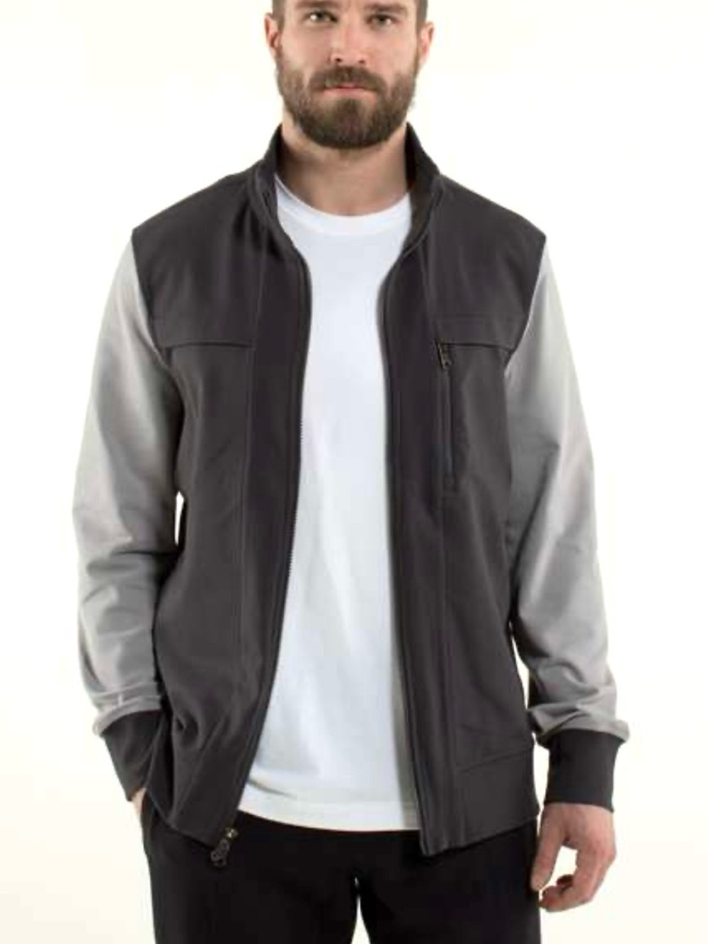Lululemon Grey + Black Varsity Sweatshirt Jacket | XL